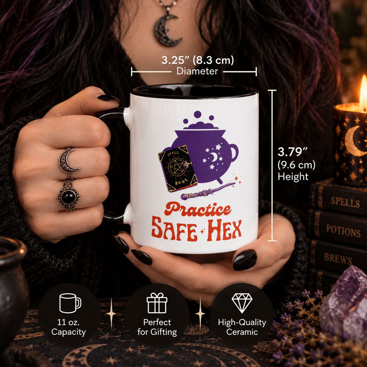 Practice Safe Hex | Witchy Accent Mug