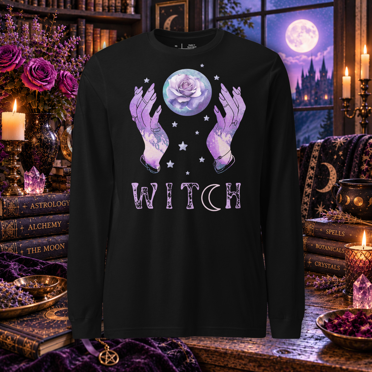 Astral Rose Witch | Unisex Long Sleeve Tee