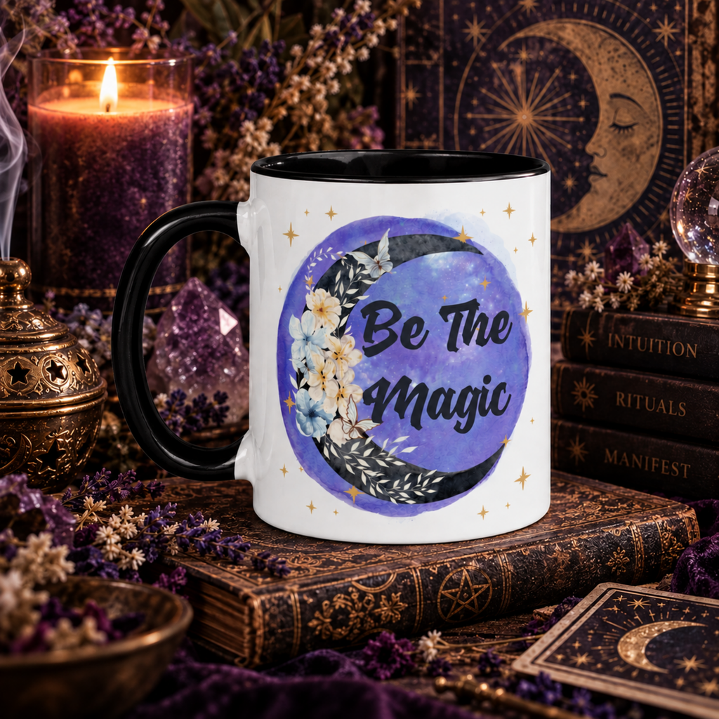 Be The Magic | Celestial Moon & Floral Mug