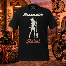 Load image into Gallery viewer, Broomstick Rebel | Retro Witch Graphic Tee
