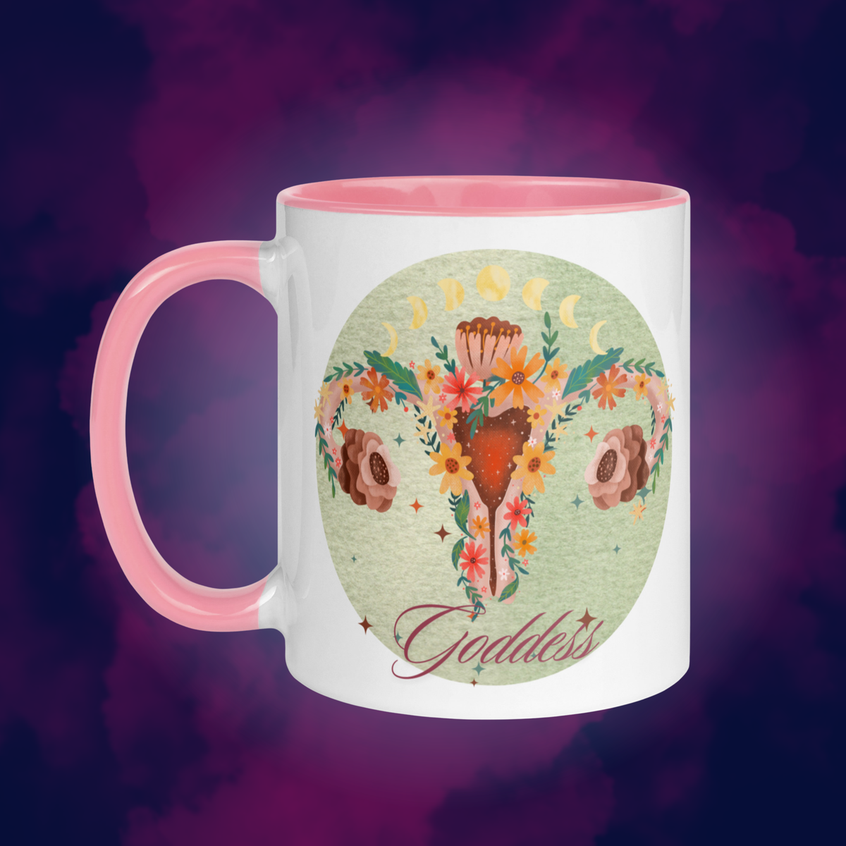 Divine Feminine | Goddess Floral Moon Mug