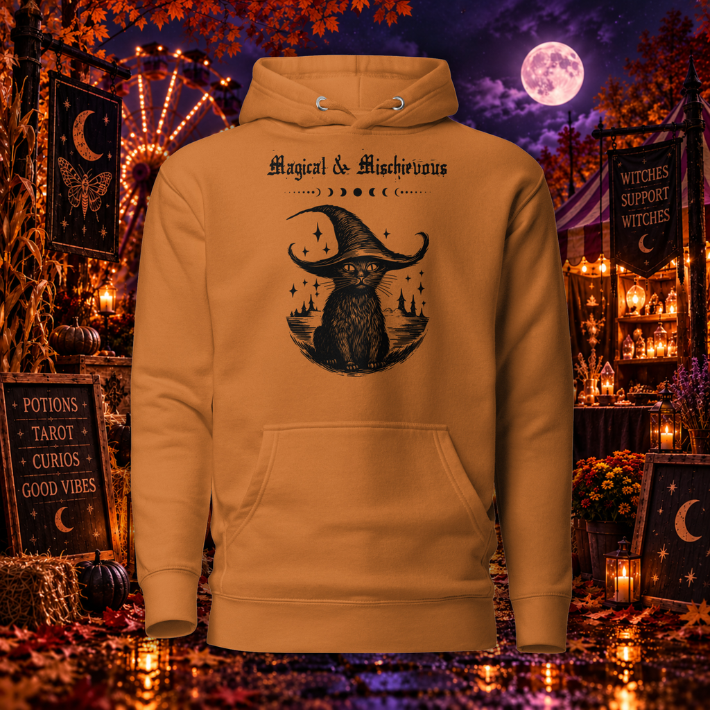 Magical & Mischievous | Witch Cat Unisex Hoodie