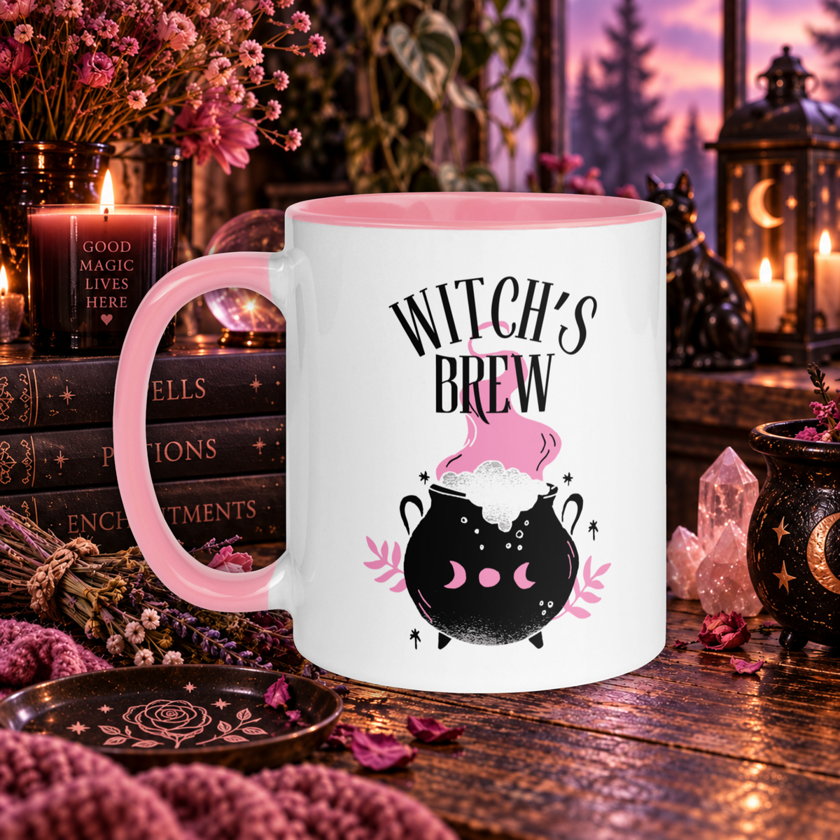 Pink Witch's Brew | Witchy Cauldron Mug