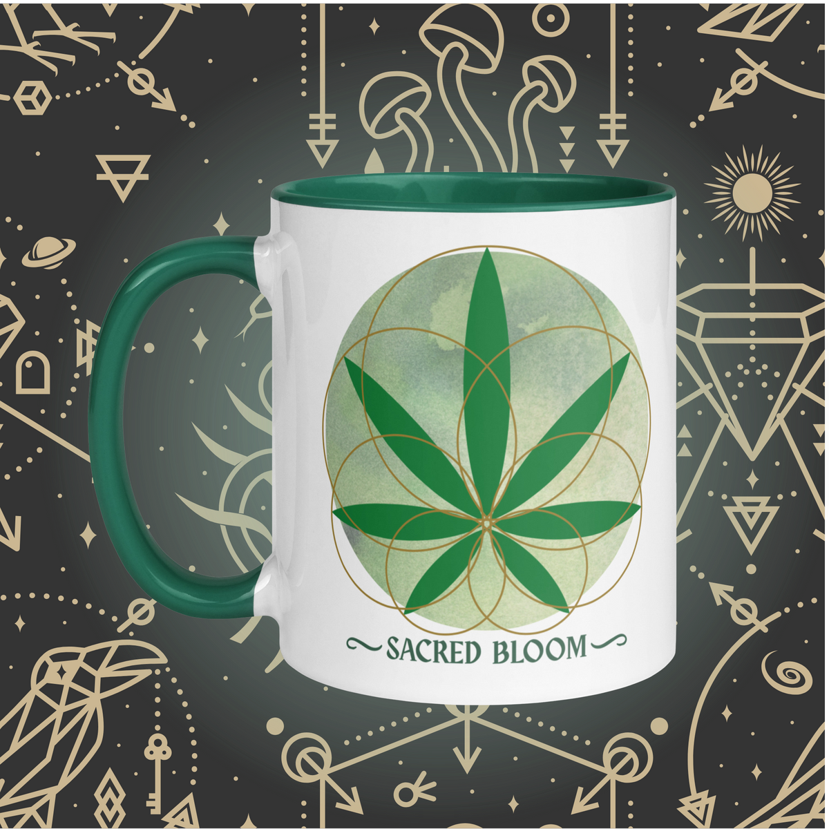 Sacred Bloom | Cannabis Sacred Geometry Mug