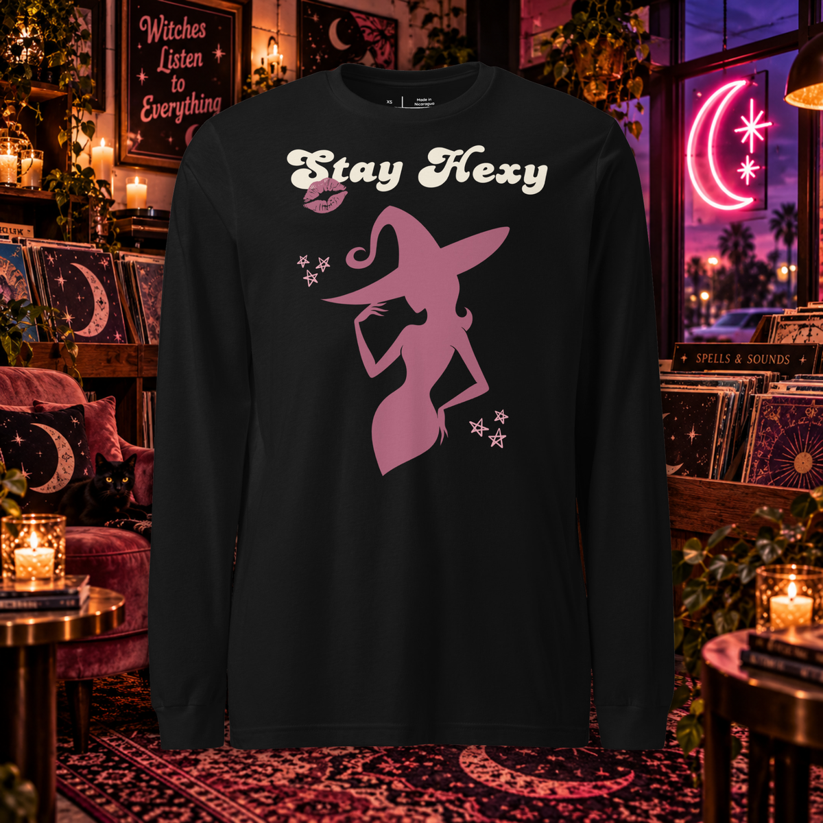 Stay Hexy | Retro Witch Long Sleeve Tee