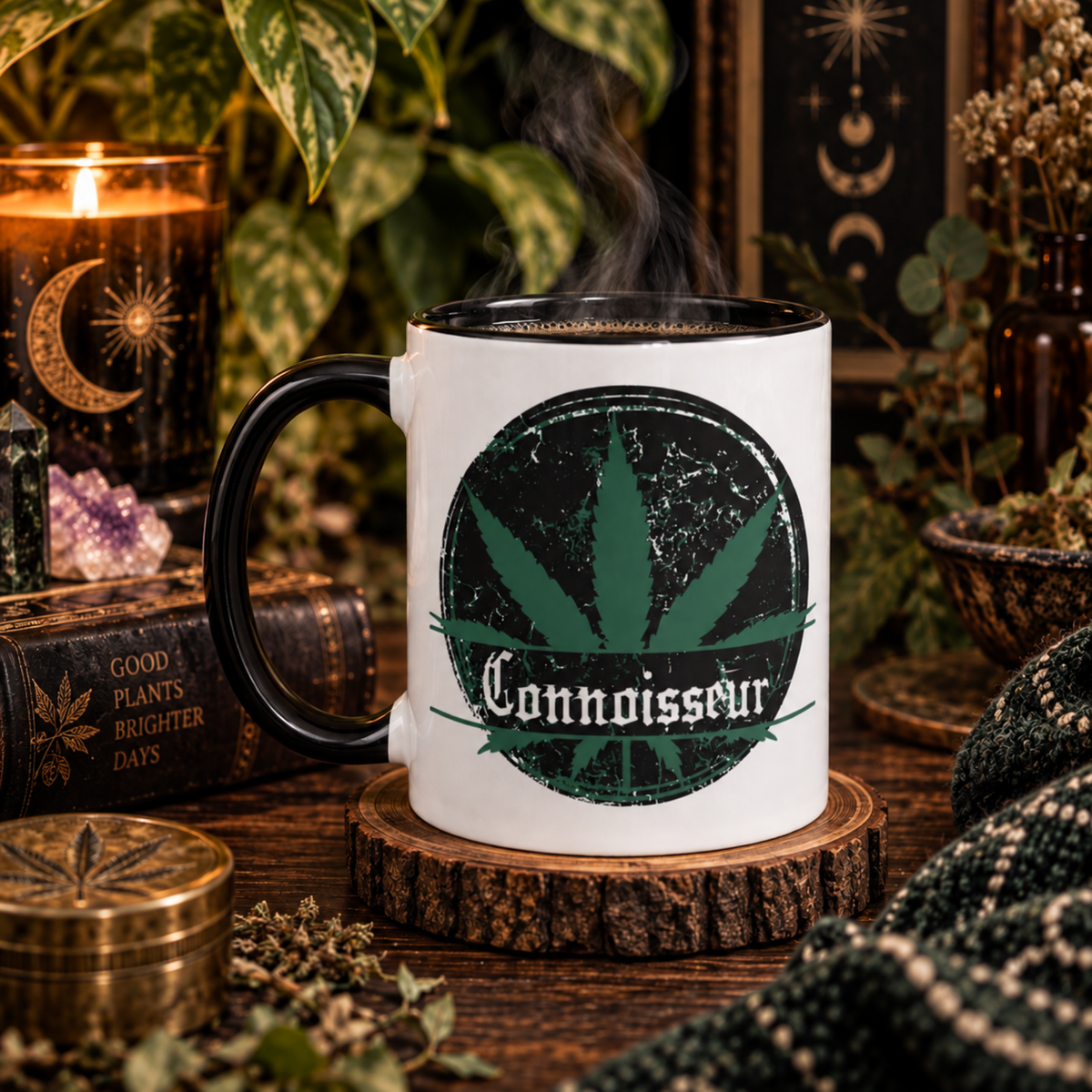 The Connoisseur | Distressed Cannabis Mug