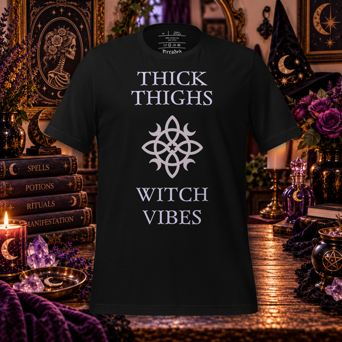 Thick Thighs, Witch Vibes | Witchy Graphic Tee