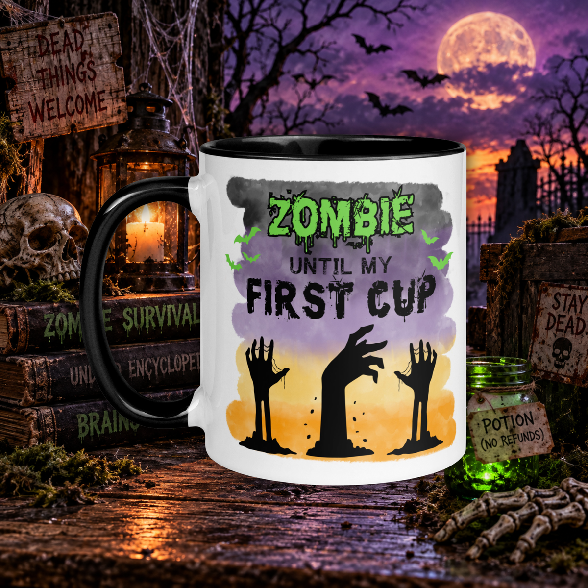 Zombie Until My First Cup | Halloween Coffee Mug