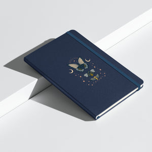 Boho Night Moon Butterfly - Hardcover Bound Notebook