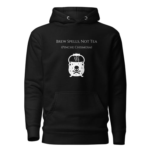 Unisex black hoodie with image phrase: 