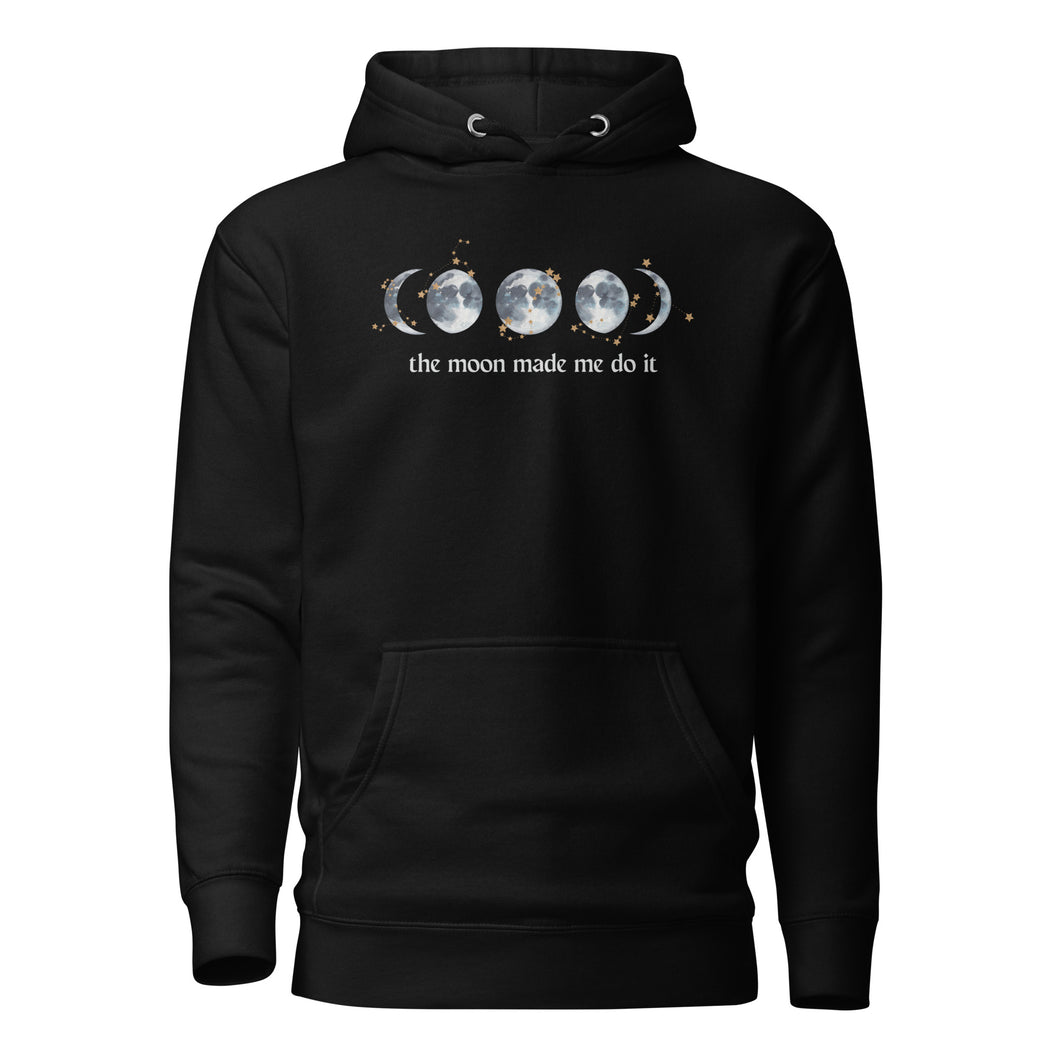 unisex black hoodie with image phrase 