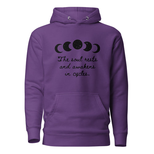 unisex purple hoodie with image phrase 