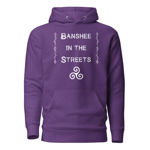 unisex purple hoodie, with image phrase 