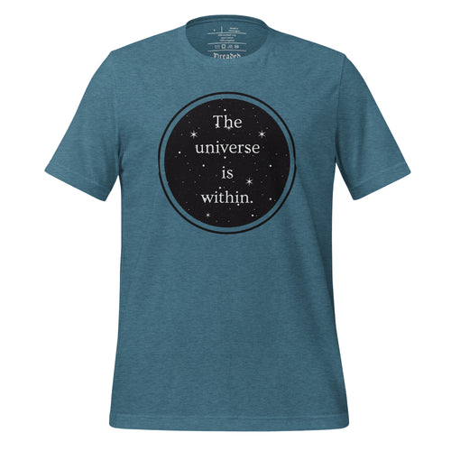 unisex heather deep teal t-shirt, with image phrase 