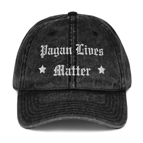 vintage cap black, with image phrase: 