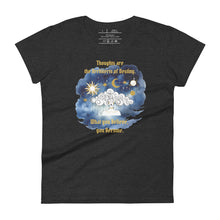 Load image into Gallery viewer, women&#39;s heather dark grey t-shirt, with image phrase: &quot;Thoughts Are The Architects of Your Destiny.&quot; Front View
