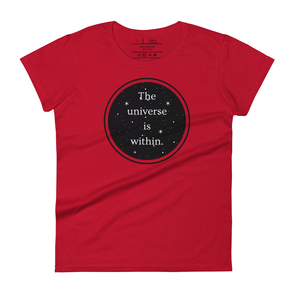 women's true red t-shirt, with image phrase 